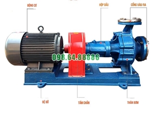 Bơm dầu truyền nhiệt chịu nhiệt cao RY125-80-160 160m3/h, 50m, 22kW, 2900 vòng/phút